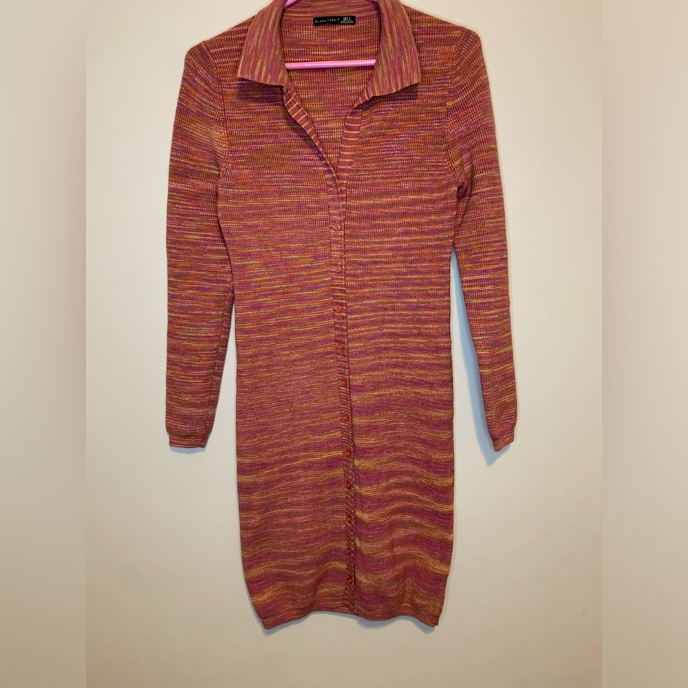 Black Tape women’s button down Knit Long Sleeve sweater Dress size large